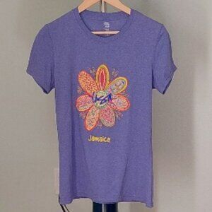 Jamaica Purple Floral T-Shirt Juniors Size XL